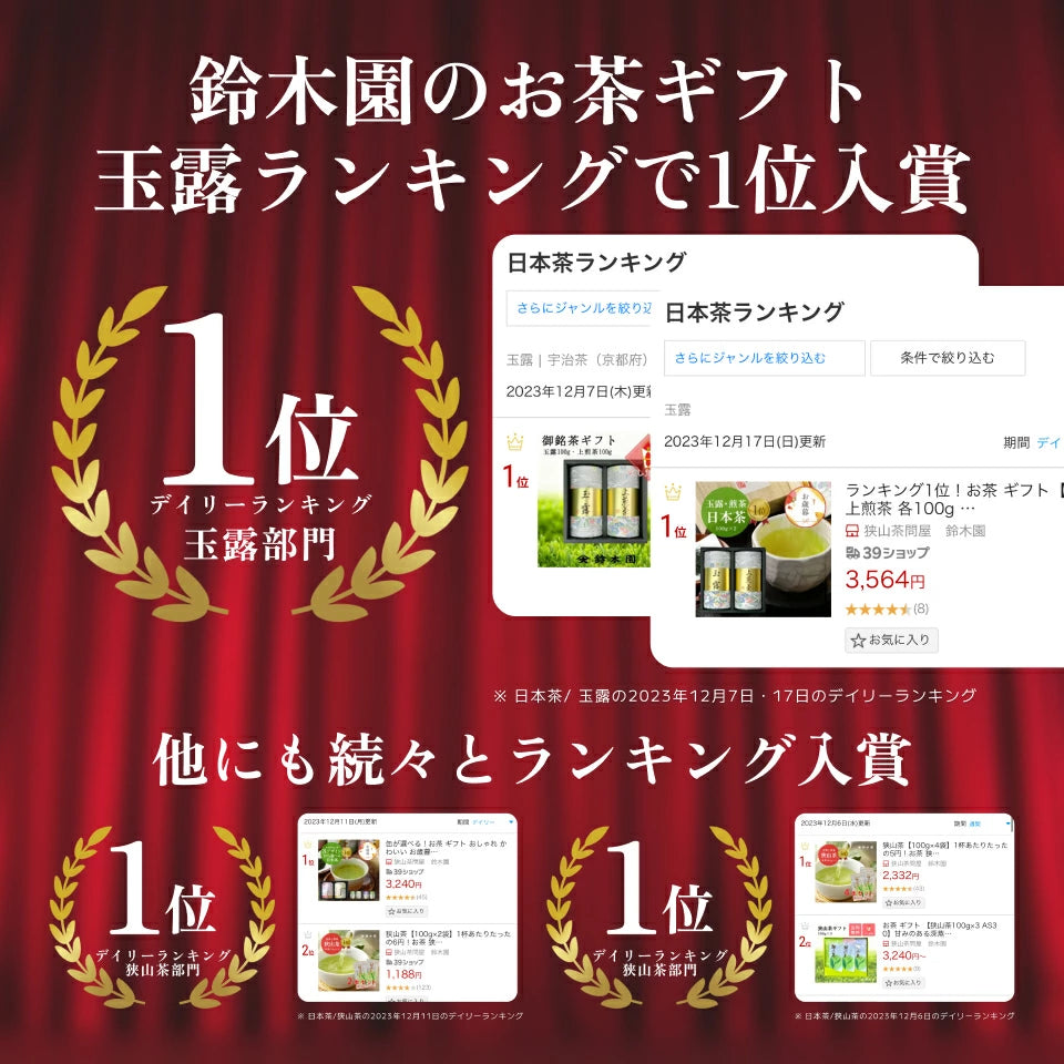 玉露「宇治玉露 金ラベル」ギフト 80g 2本セット KA401 明治37年創業 鈴木園